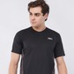 Neon Athleisure Men’s Black Athletic Half-Sleeve T-Shirt (Mesh Panels)