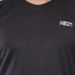 Neon Athleisure Men’s Black Athletic Half-Sleeve T-Shirt (Mesh Panels)
