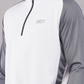 Neon Athleisure Men’s White & Grey Zip-Collar Long-Sleeve Athletic Shirt
