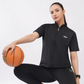 Neon Athleisure Women’s Black Front-Zip Half-Sleeve Active Jacket